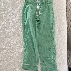 J. Crew Factory Green Striped Pajama Pants